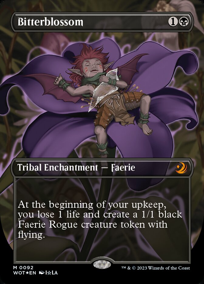 Bitterblossom - [Confetti Foil, Borderless] Wilds of Eldraine: Enchanting Tales (WOT)