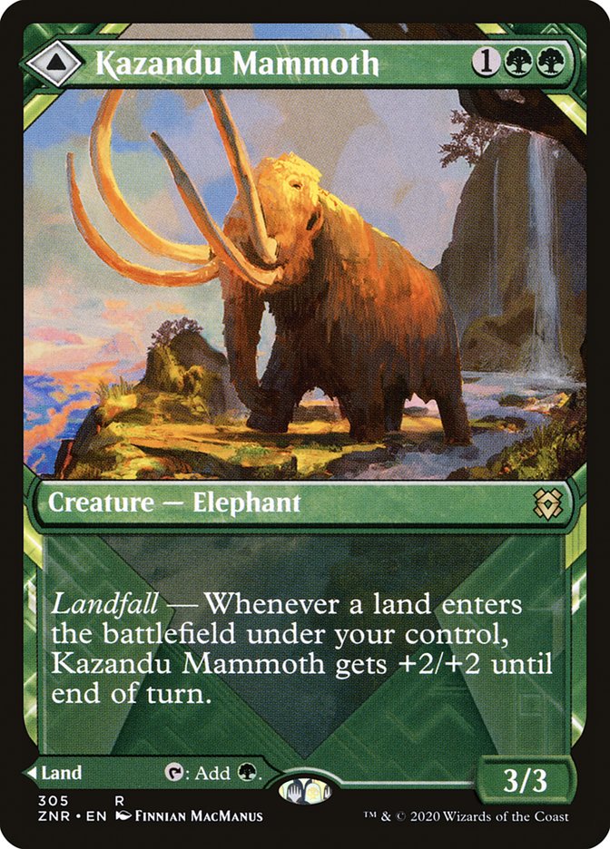 Kazandu Mammoth // Kazandu Valley - [Showcase] Zendikar Rising (ZNR)