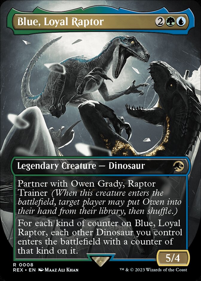 Blue, Loyal Raptor - [Foil, Borderless] Jurassic World Collection (REX)