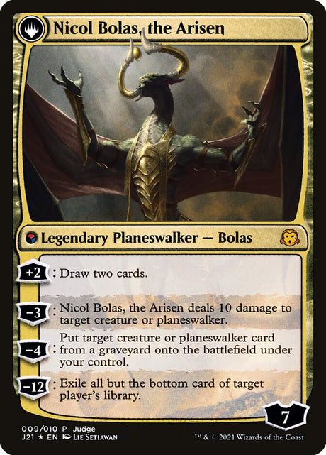 Nicol Bolas, the Ravager // Nicol Bolas, the Arisen - [Foil, Promo] Judge Gift Cards 2021 (PJ21)