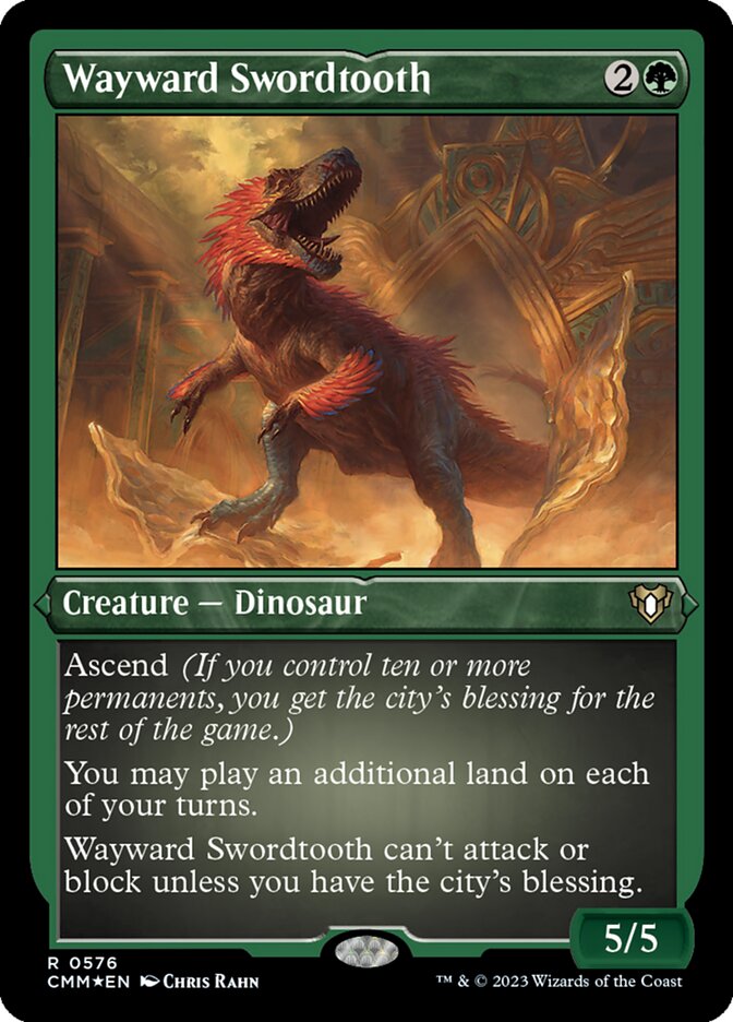 Wayward Swordtooth - [Etched Foil] Commander Masters (CMM)
