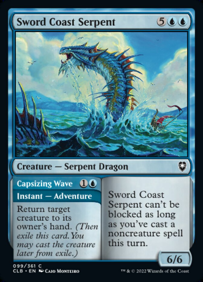Sword Coast Serpent // Capsizing Wave - [Foil] Commander Legends: Battle for Baldur's Gate (CLB)