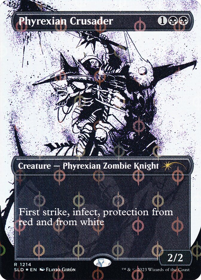 Phyrexian Crusader (1214) - [Step and Compleat Foil, Borderless] Secret Lair Drop (SLD)