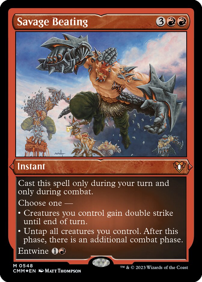 Savage Beating - [Etched Foil] Commander Masters (CMM)