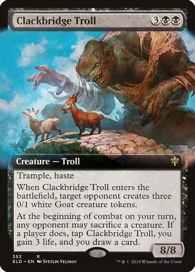 Clackbridge Troll - [Foil, Extended Art] Throne of Eldraine (ELD)