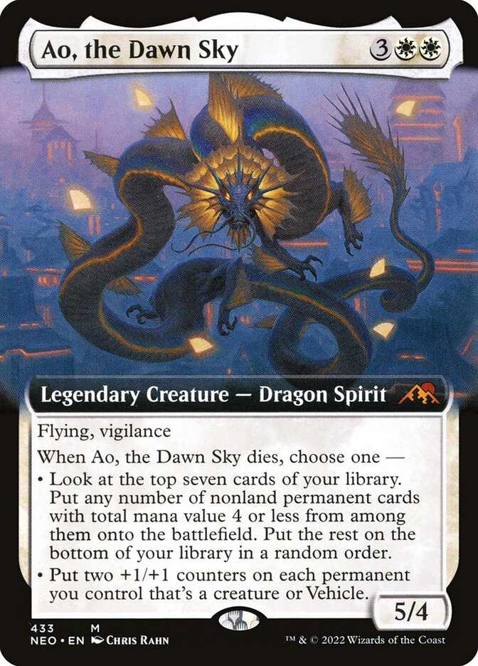 Ao, the Dawn Sky - [Foil, Extended Art] Kamigawa: Neon Dynasty (NEO)