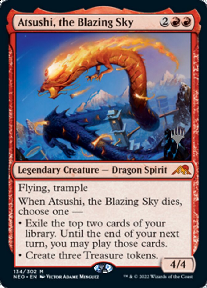 Atsushi, the Blazing Sky - [Promo] Kamigawa: Neon Dynasty Promos (PNEO)