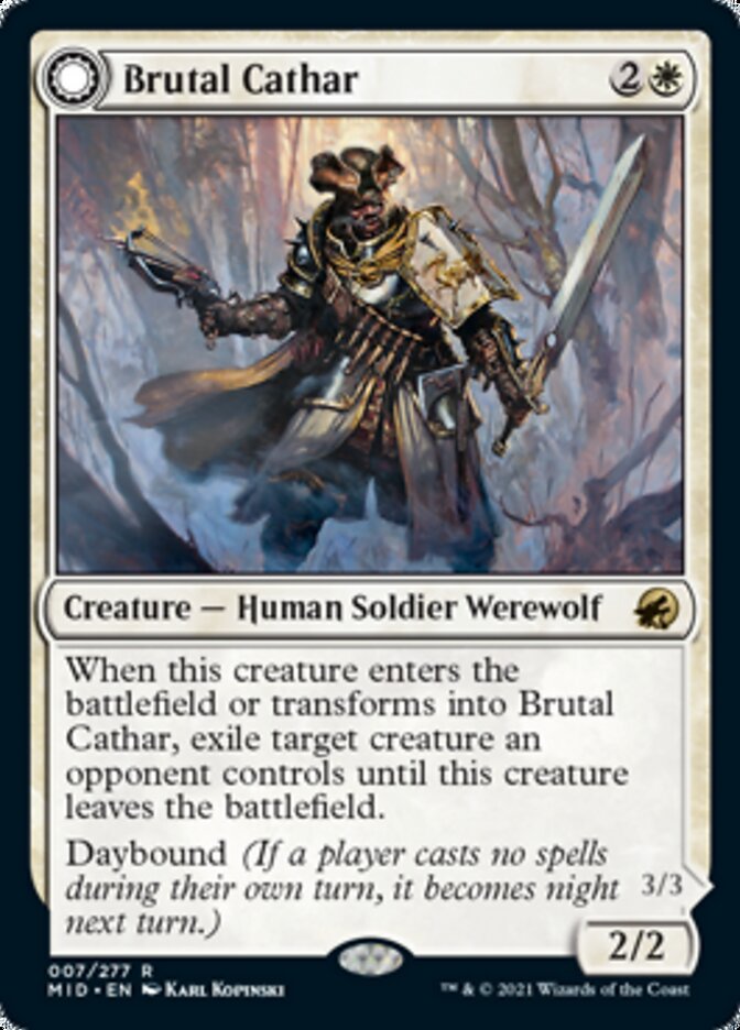 Brutal Cathar // Moonrage Brute - [Foil] Innistrad: Midnight Hunt (MID)