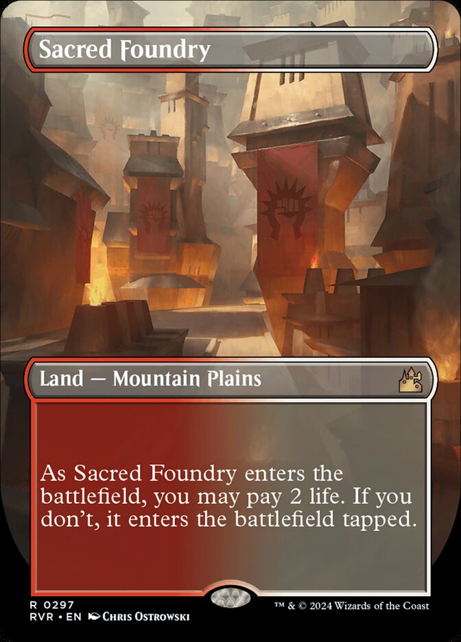Sacred Foundry - [Foil, Borderless] Ravnica Remastered (RVR)