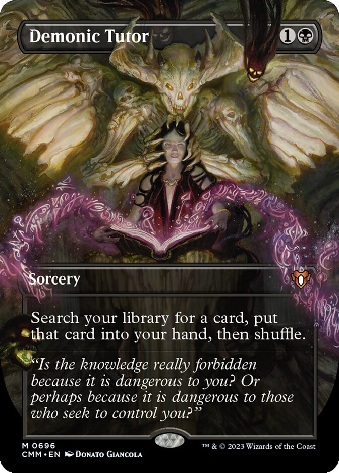 Demonic Tutor - [Borderless] Commander Masters (CMM)