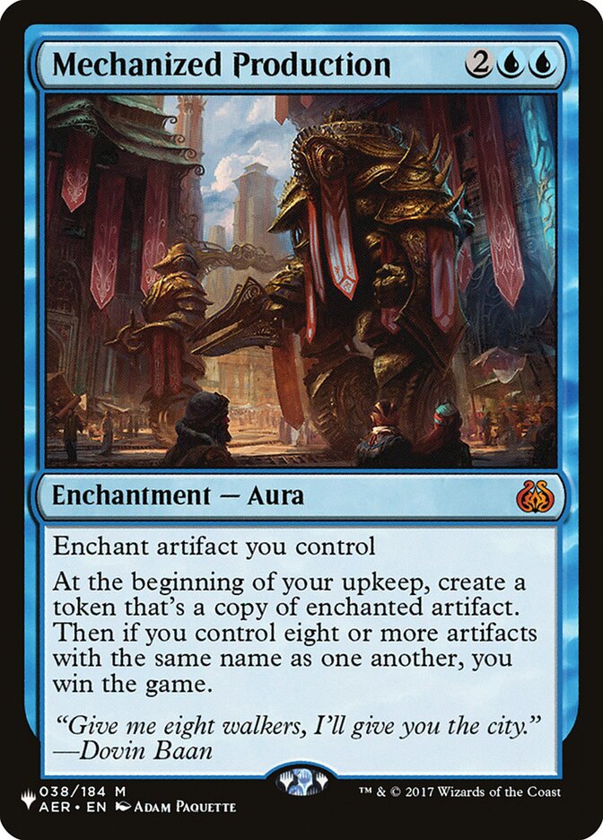 Mechanized Production - The List (PLIST)