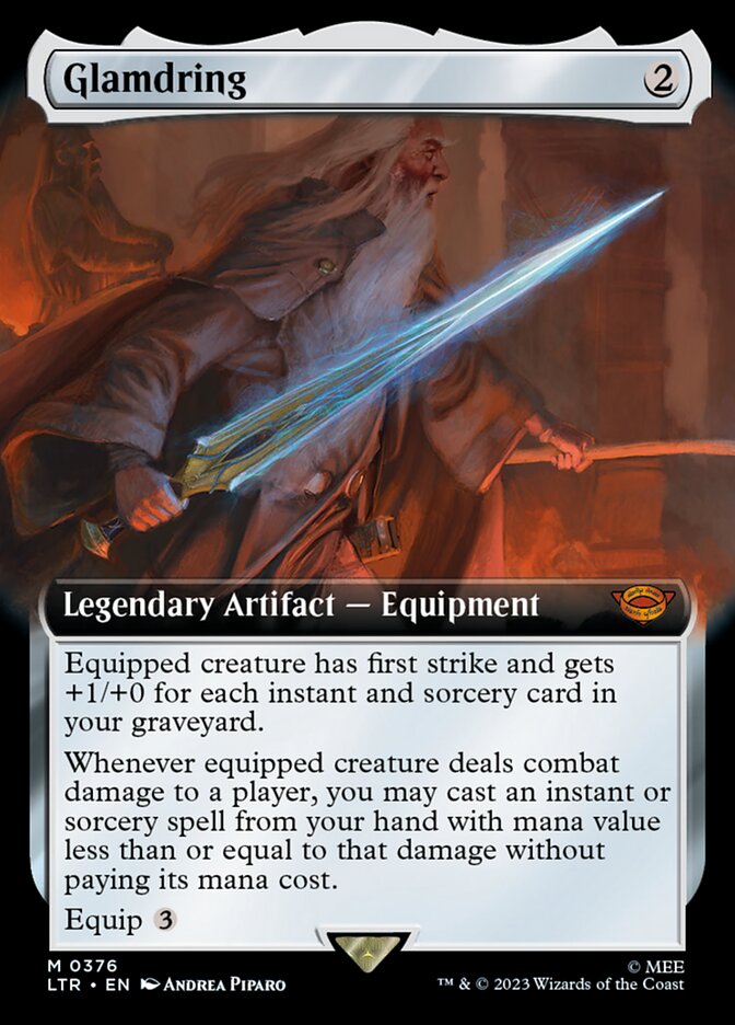 Glamdring - [Foil, Extended Art] The Lord of the Rings: Tales of Middle-earth (LTR)