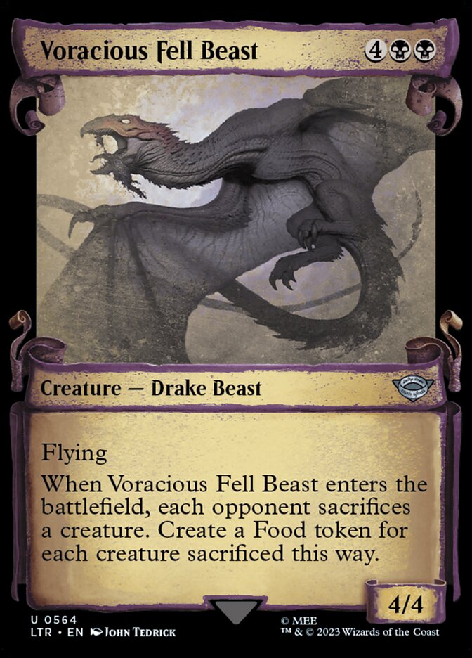 Voracious Fell Beast - [Foil, Showcase Scroll] The Lord of the Rings: Tales of Middle-earth (LTR)