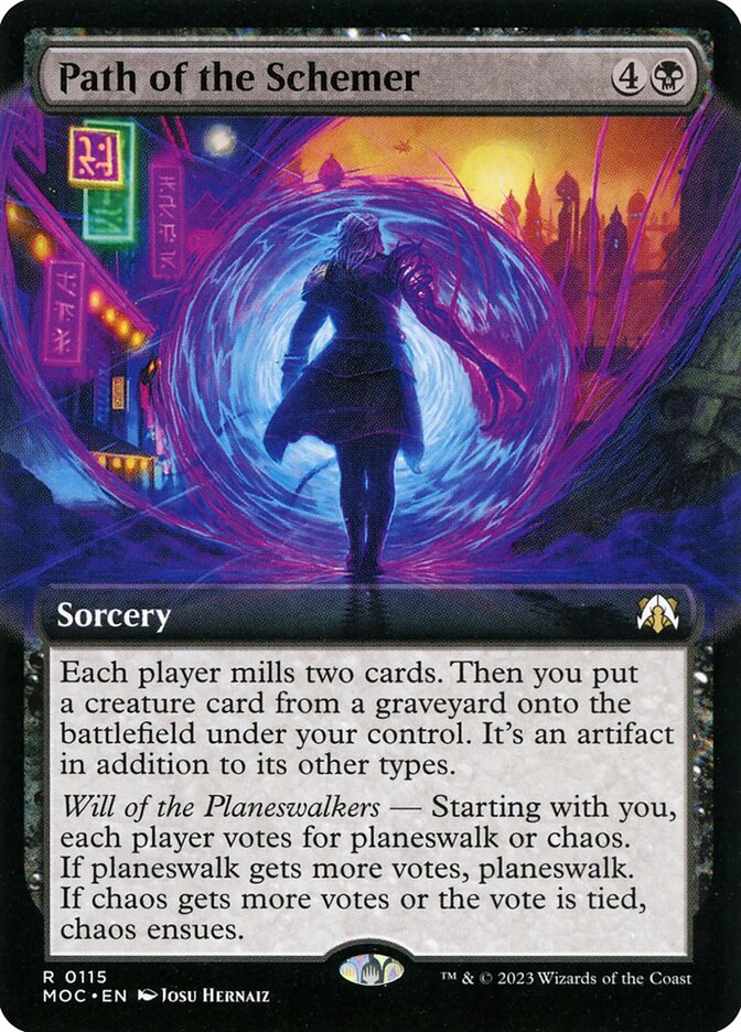 Path of the Schemer - [Foil, Extended Art] March of the Machine Commander (MOC)