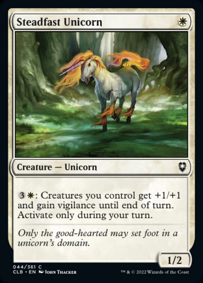 Steadfast Unicorn - [Foil] Commander Legends: Battle for Baldur's Gate (CLB)