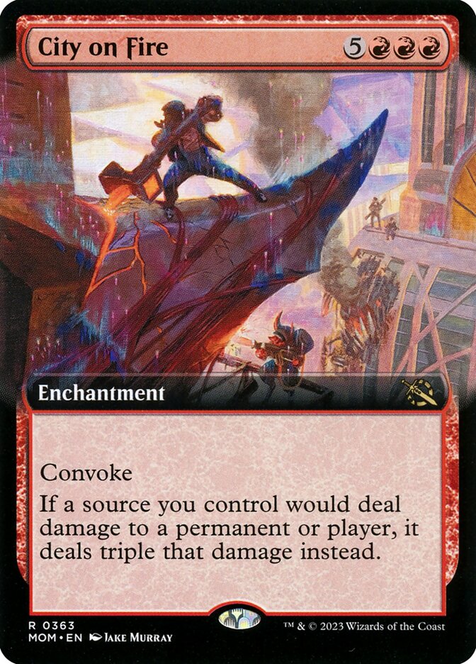 City on Fire - [Foil, Extended Art] March of the Machine (MOM)