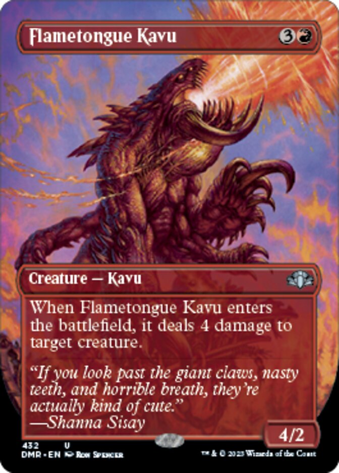 Flametongue Kavu - [Foil, Borderless] Dominaria Remastered (DMR)