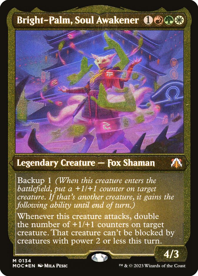 Bright-Palm, Soul Awakener - [Etched Foil] March of the Machine Commander (MOC)