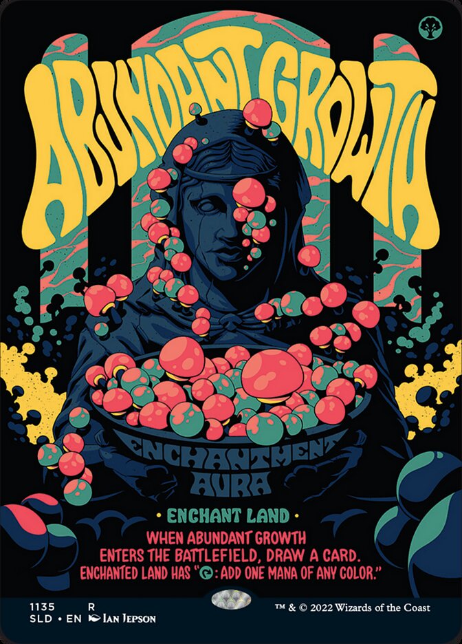 Abundant Growth (1135) - [Foil, Borderless] Secret Lair Drop (SLD)