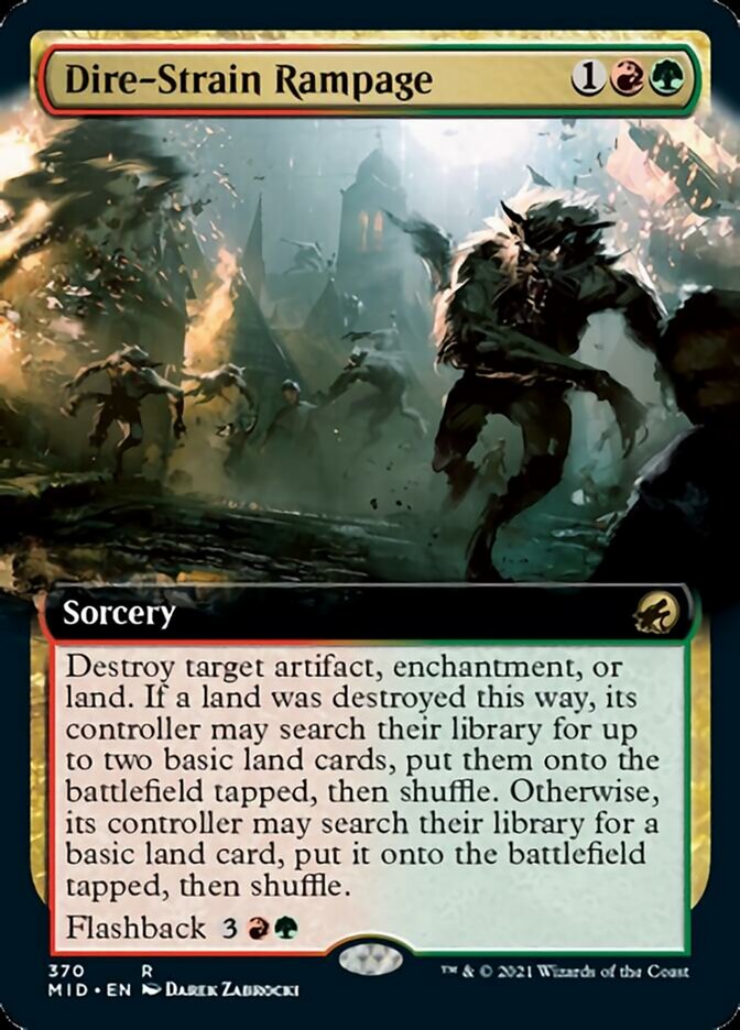 Dire-Strain Rampage - [Foil, Extended Art] Innistrad: Midnight Hunt (MID)