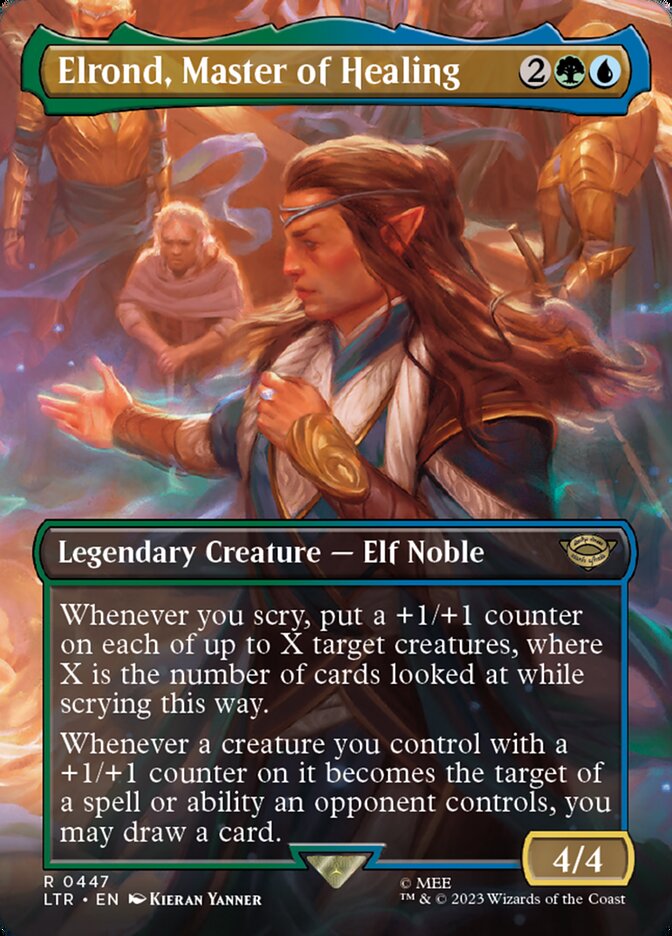 Elrond, Master of Healing - [Foil, Borderless] The Lord of the Rings: Tales of Middle-earth (LTR)