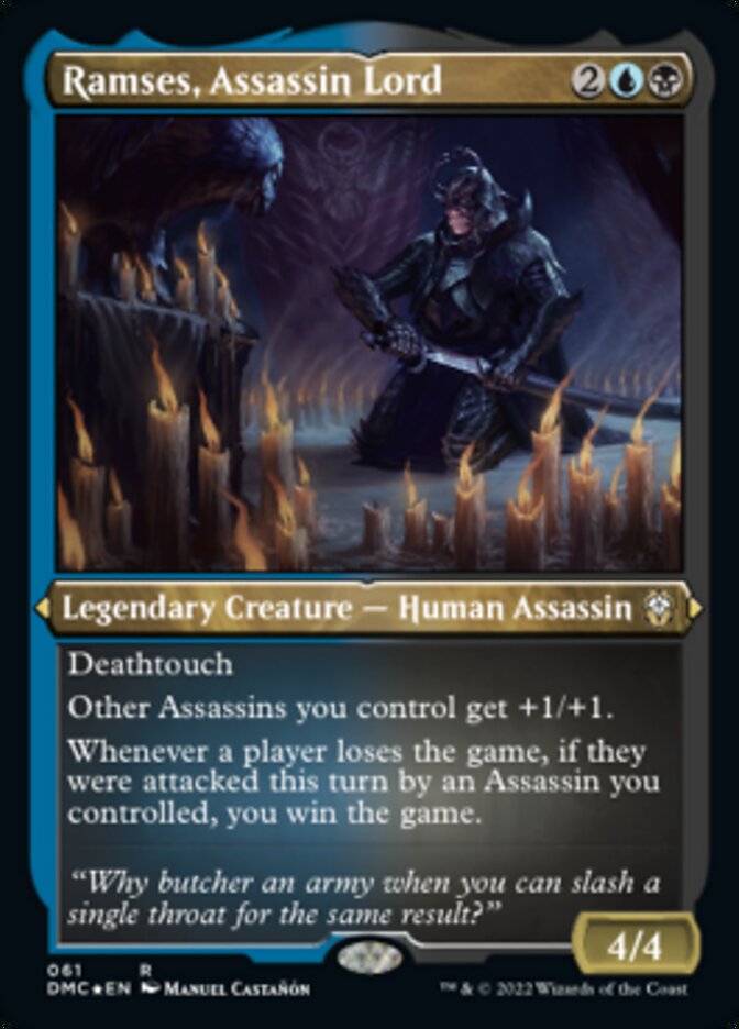 Ramses, Assassin Lord - [Etched Foil, Borderless] Dominaria United Commander (DMC)