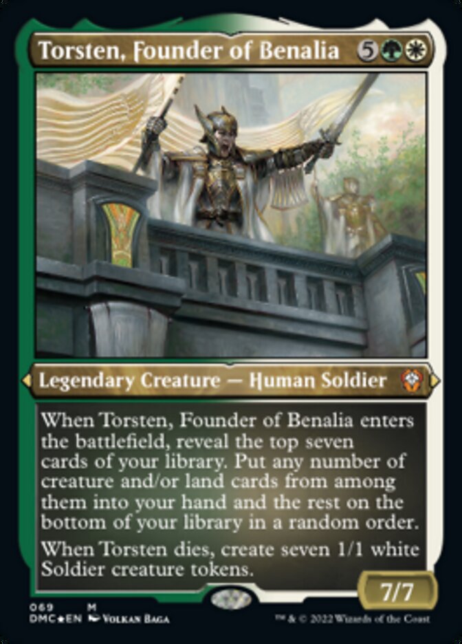 Torsten, Founder of Benalia - [Etched Foil, Borderless] Dominaria United Commander (DMC)