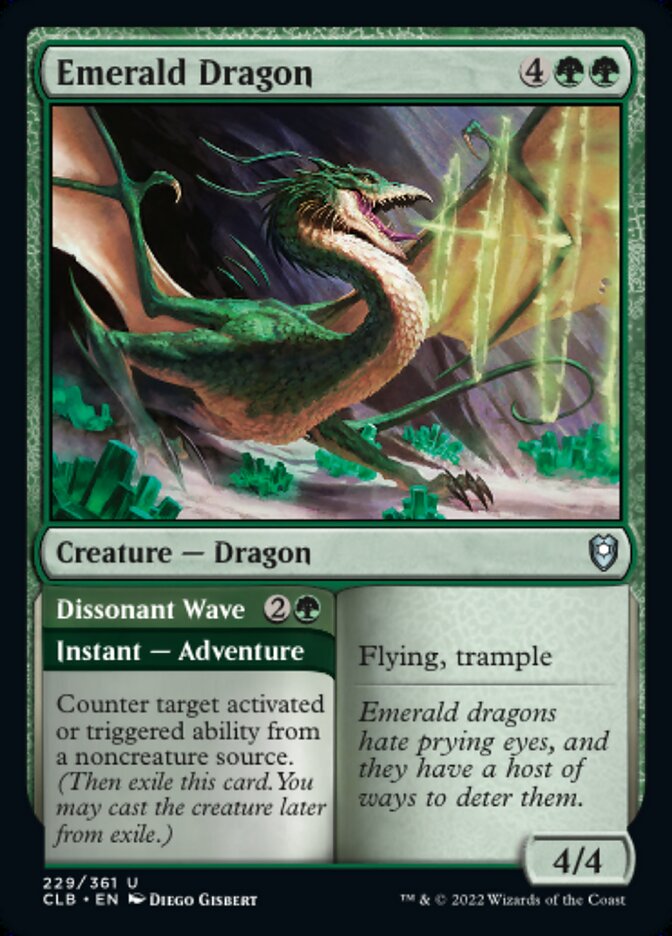 Emerald Dragon // Dissonant Wave - [Foil] Commander Legends: Battle for Baldur's Gate (CLB)