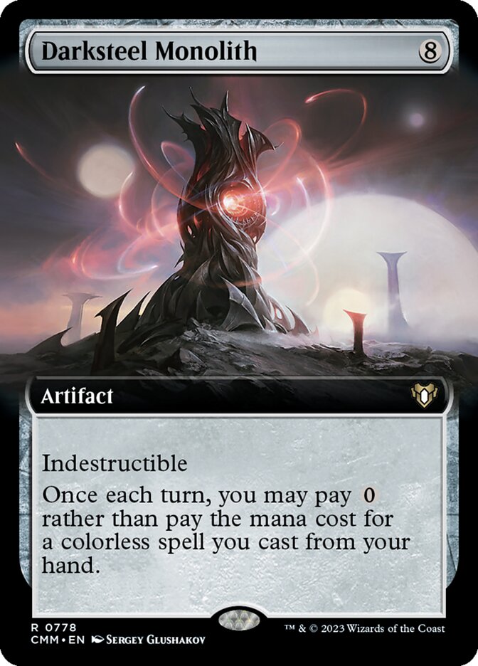 Darksteel Monolith - [Extended Art] Commander Masters (CMM)