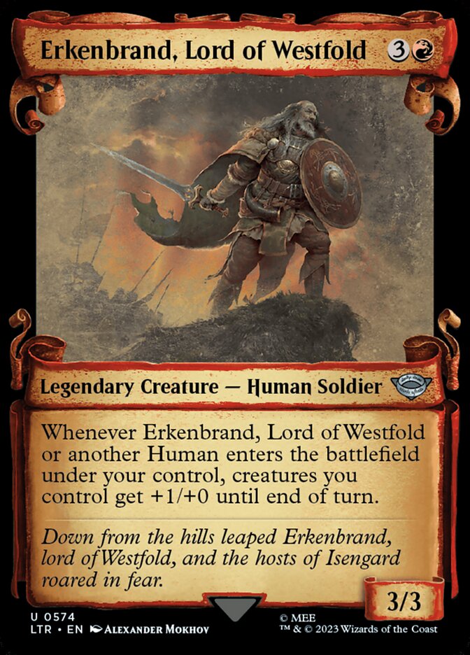 Erkenbrand, Lord of Westfold - [Foil, Showcase Scroll] The Lord of the Rings: Tales of Middle-earth (LTR)