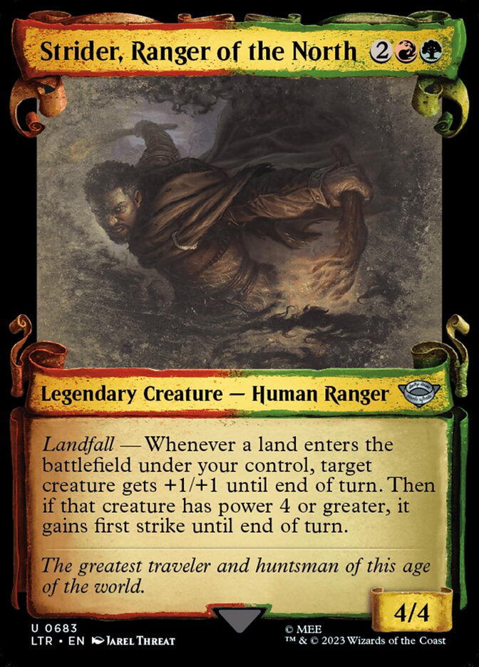 Strider, Ranger of the North - [Foil, Showcase Scroll] The Lord of the Rings: Tales of Middle-earth (LTR)