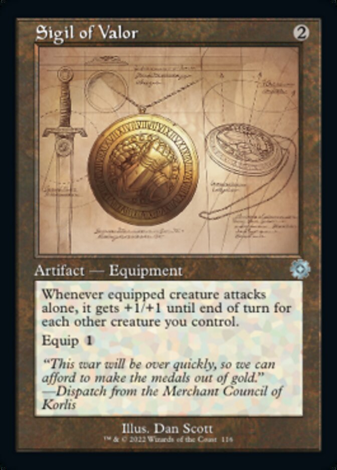Sigil of Valor - [Foil, Schematic] The Brothers' War Retro Artifacts (BRR)