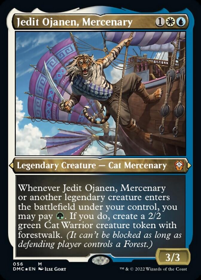 Jedit Ojanen, Mercenary - [Etched Foil, Borderless] Dominaria United Commander (DMC)