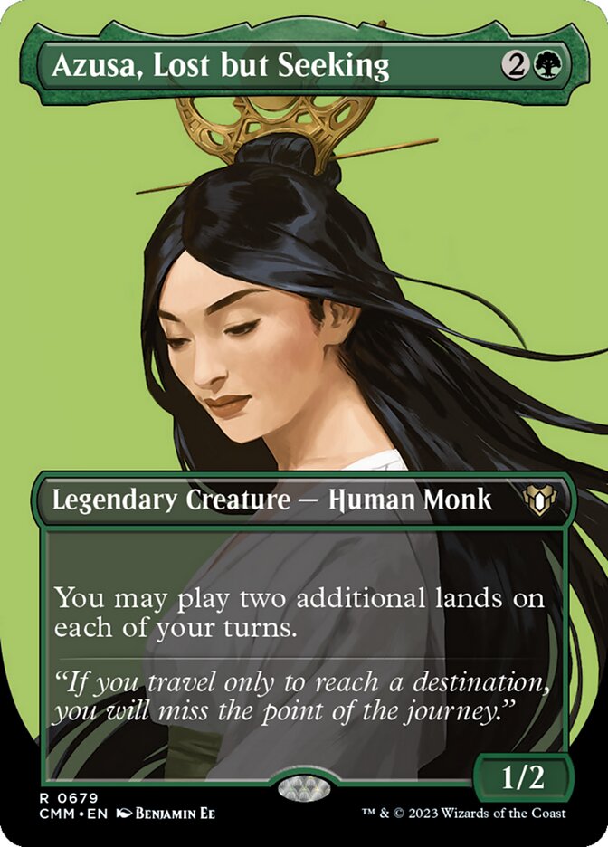 Azusa, Lost but Seeking - [Foil, Borderless] Commander Masters (CMM)