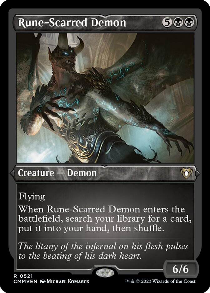 Rune-Scarred Demon - [Etched Foil] Commander Masters (CMM)