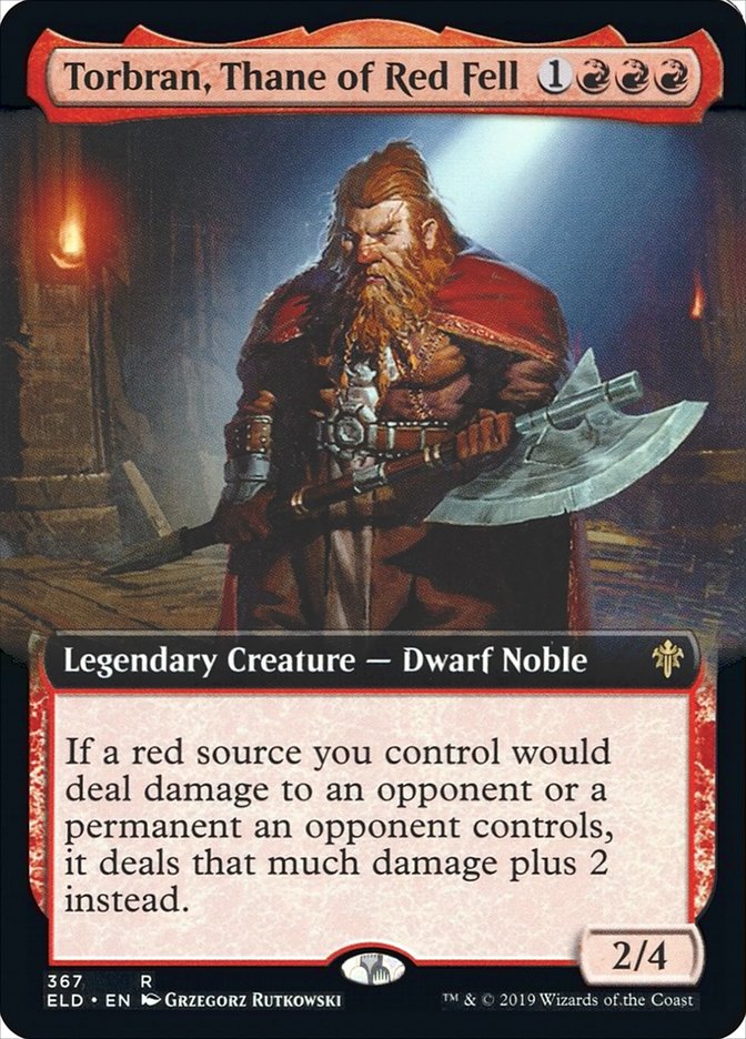 Torbran, Thane of Red Fell - [Foil, Extended Art] Throne of Eldraine (ELD)