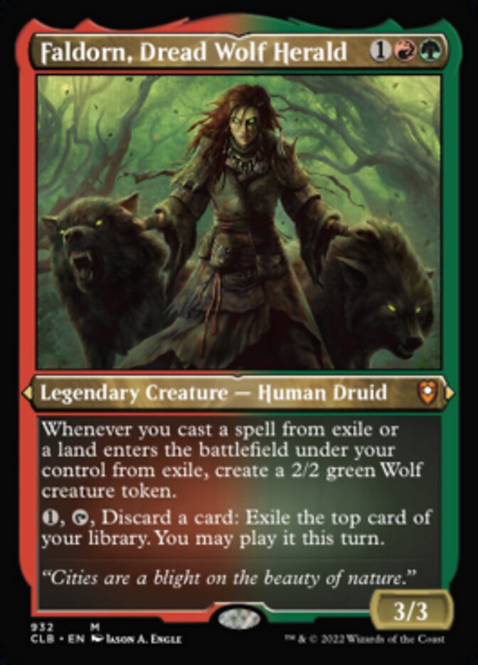 Faldorn, Dread Wolf Herald - [Etched Foil] Commander Legends: Battle for Baldur's Gate (CLB)