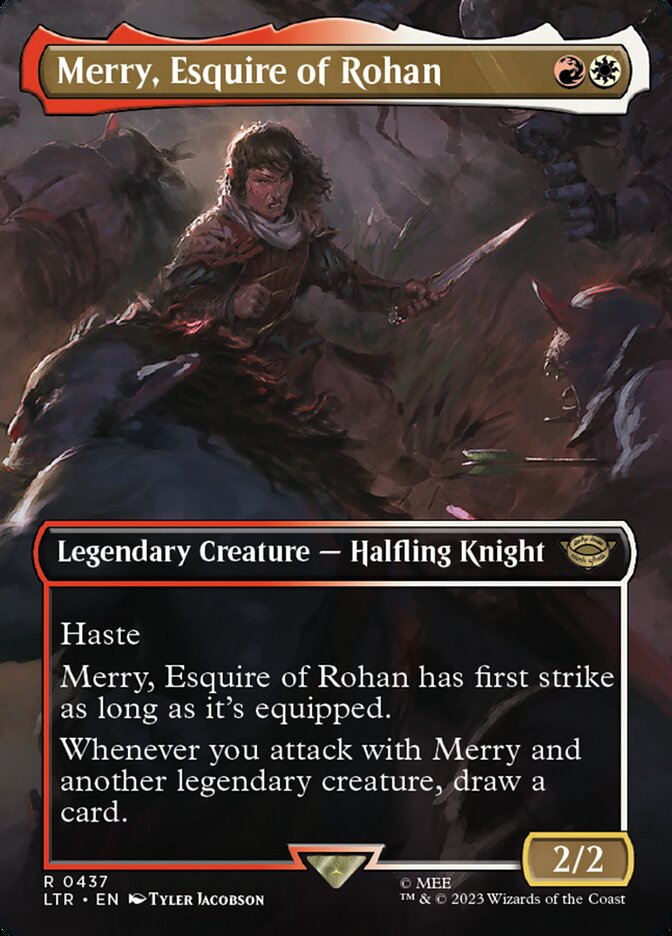 Merry, Esquire of Rohan - [Foil, Borderless] The Lord of the Rings: Tales of Middle-earth (LTR)