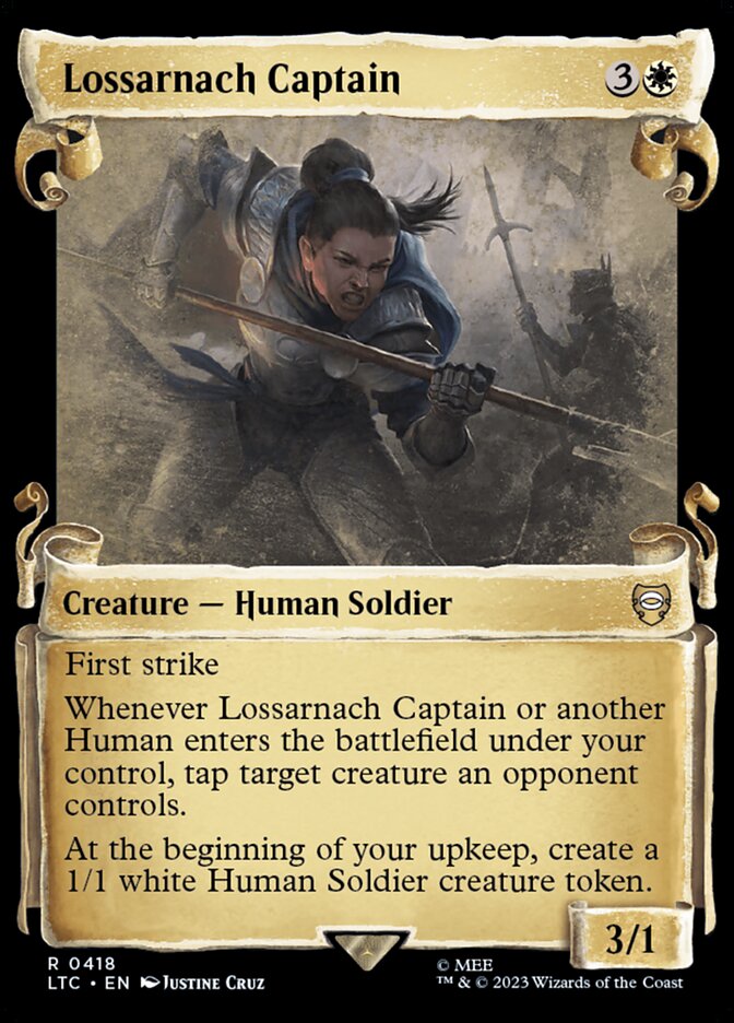 Lossarnach Captain - [Foil, Showcase Scroll] Tales of Middle-earth Commander (LTC)