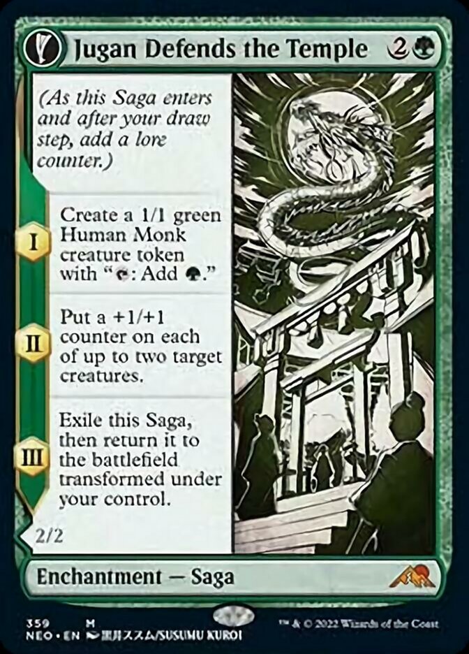 Jugan Defends the Temple // Remnant of the Rising Star - [Foil, Showcase] Kamigawa: Neon Dynasty (NEO)