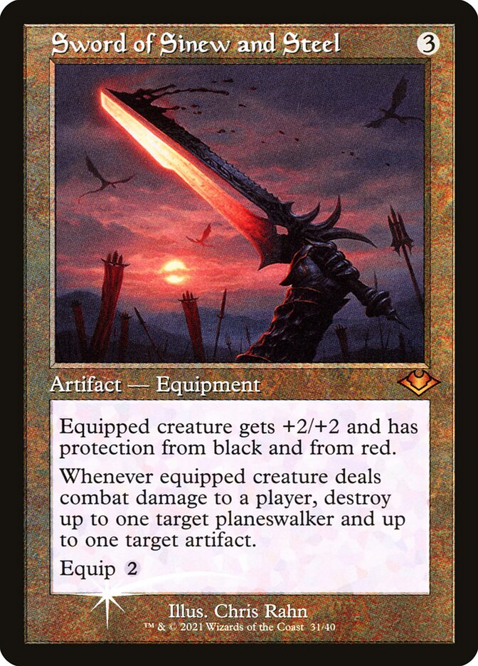Sword of Sinew and Steel - [Etched Foil, Retro Frame] Modern Horizons 1 Timeshifts (H1R)