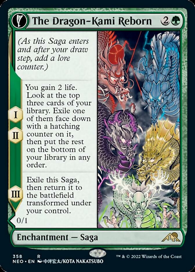The Dragon-Kami Reborn // Dragon-Kami's Egg - [Foil, Showcase] Kamigawa: Neon Dynasty (NEO)
