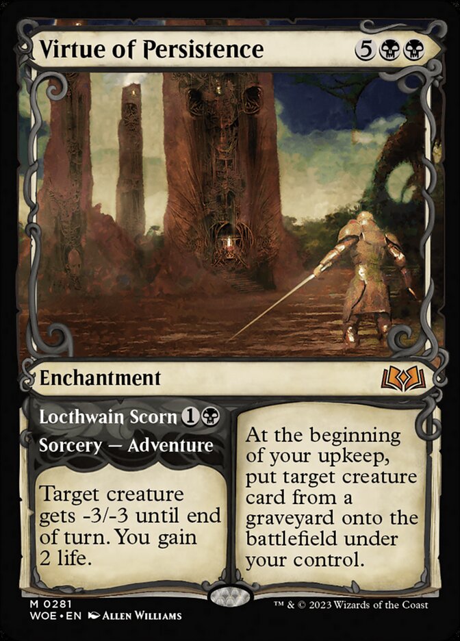 Virtue of Persistence // Locthwain Scorn - [Foil, Showcase] Wilds of Eldraine (WOE)