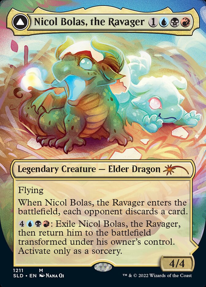 Nicol Bolas, the Ravager // Nicol Bolas, the Arisen (1211) - [Borderless] Secret Lair Drop (SLD)