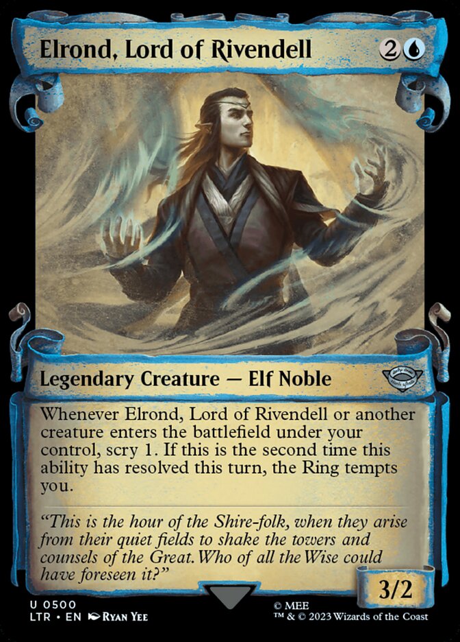 Elrond, Lord of Rivendell - [Foil, Showcase Scroll] The Lord of the Rings: Tales of Middle-earth (LTR)