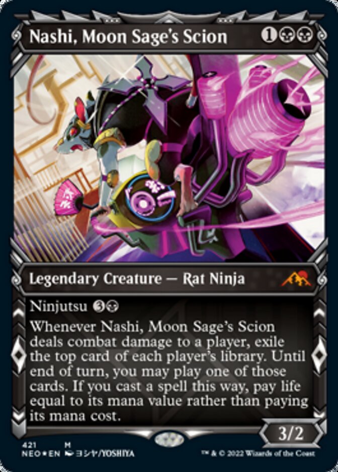 Nashi, Moon Sage's Scion - [Etched Foil, Showcase] Kamigawa: Neon Dynasty (NEO)