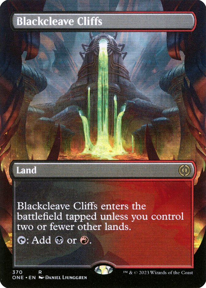 Blackcleave Cliffs - [Borderless] Phyrexia: All Will Be One (ONE)