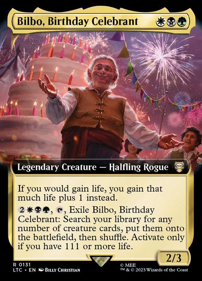 Bilbo, Birthday Celebrant - [Foil, Extended Art] Tales of Middle-earth Commander (LTC)