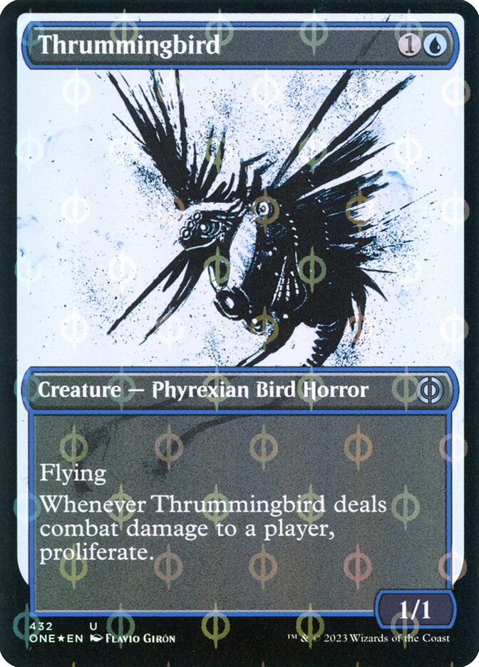 Thrummingbird - [Step and Compleat Foil, Showcase] Phyrexia: All Will Be One (ONE)