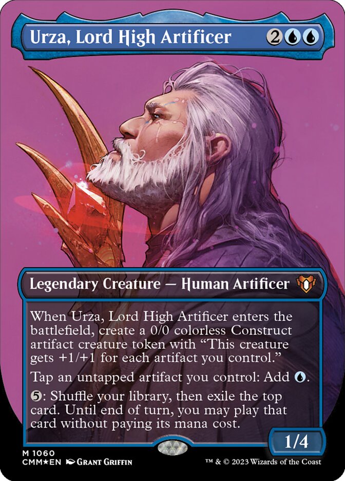 Urza, Lord High Artificer - [Textured Foil, Borderless] Commander Masters (CMM)
